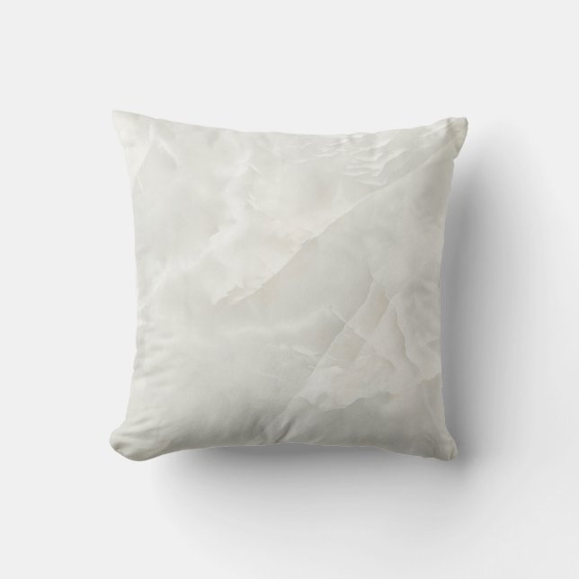 Coussin Blanc Quartz Veines blanches Pierre de marbre mode (Recto)