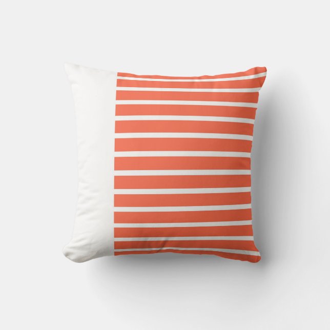 Coussin Blanc, rose Vintage rayures Art Design Abstrait (Recto)