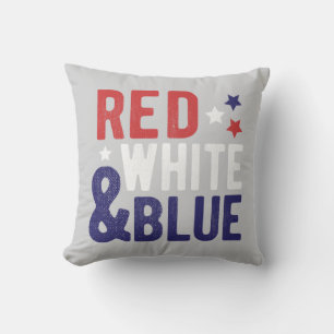 Coussin Blanc Rouge Et Bleu
