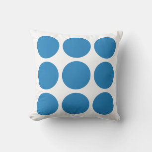 Coussin Blanc & Royal Pastel Bleu Cercle Abstrait Design
