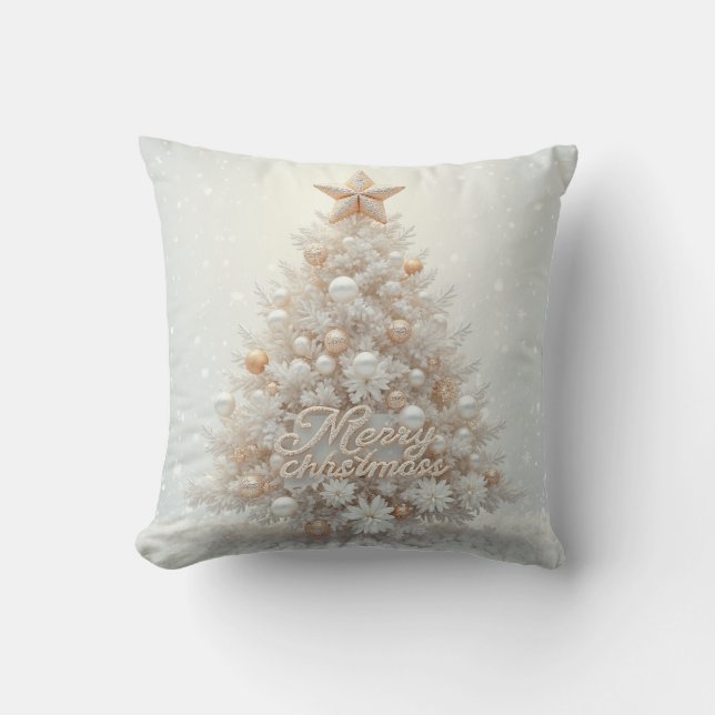 Coussin blanc Ruban Tree (Recto)