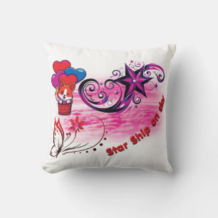 Coussin blanc Star Ship