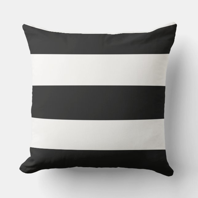 Coussin BLANC sur BLACK Élégant et élégant (Recto)