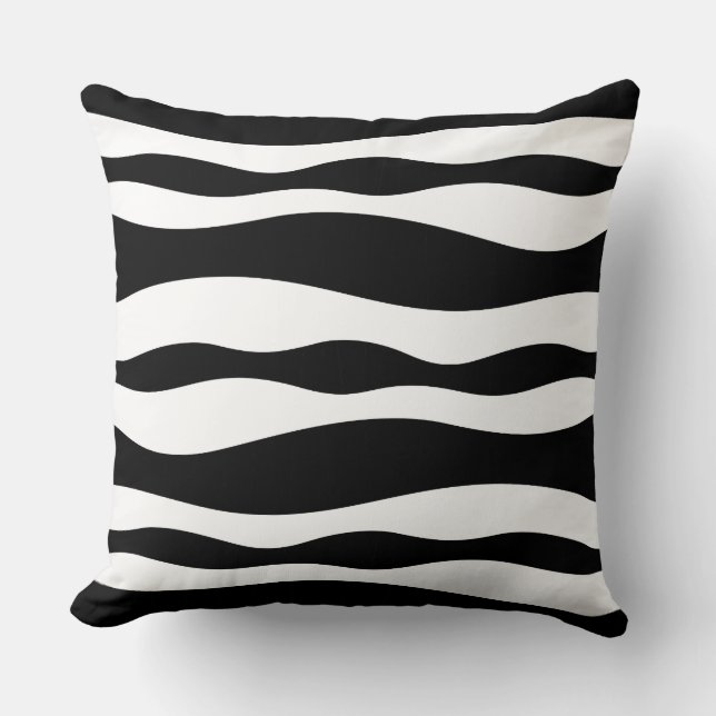 Coussin Blancs Abstraits Et Noirs (Recto)