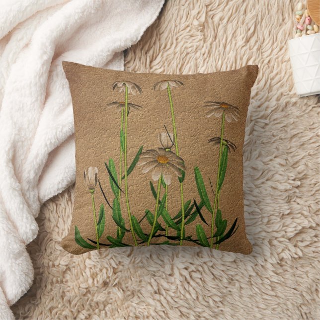 Coussin Blancs Daisies Floral Art (Couverture)