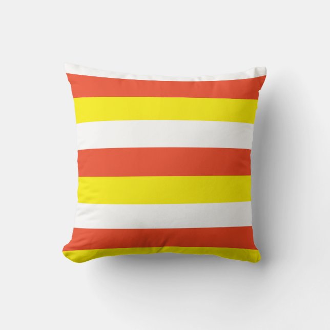 Coussin Blancs d'Halloween orange et jaune (Recto)