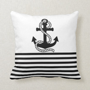 Coussin Blancs noirs et Ancre noire