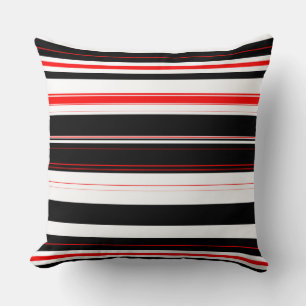 Coussin Blancs rouges et noirs