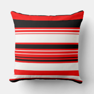 Coussin Blancs rouges et noirs