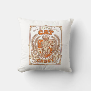 Coussin Blason de chat royal Chat Héraldique Armoiries Vin