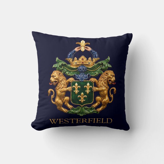 Coussin Blason de Famille Néerlandaise Westerfield. (Recto)