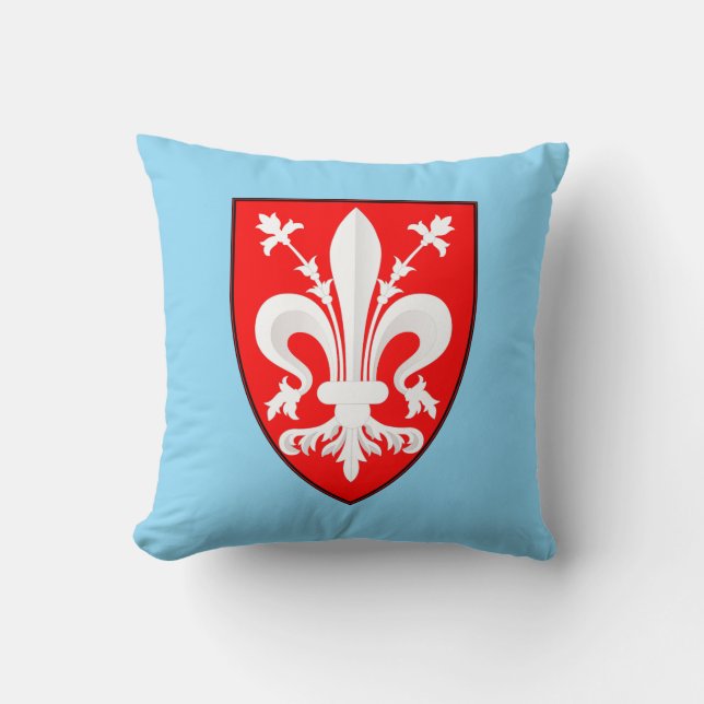 Coussin Blason de Florence Lys rouge florentin (Recto)