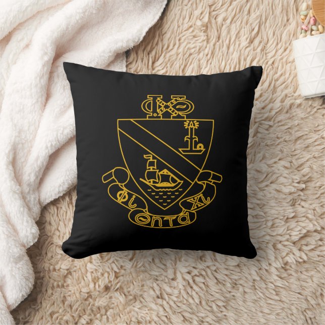 Coussin Blason de Phi Chi Theta | Or et Noir (Couverture)