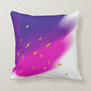Coussin Blend bleu rose violet sur blanc, tons or