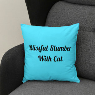 Coussin Blessé Bois Avec Chat Personnalisé Pet Bleu