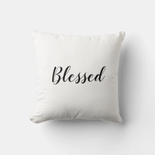 Coussin Blessé noir blanc texte personnalisé texte mignon