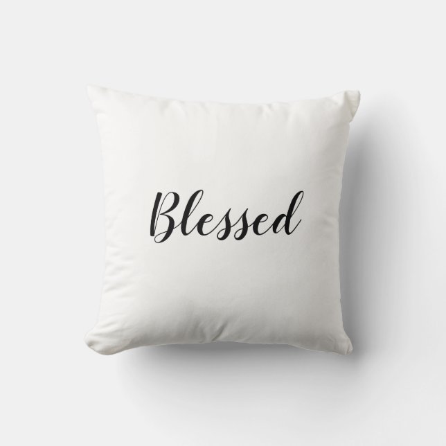 Coussin Blessé noir blanc texte personnalisé texte mignon (Recto)