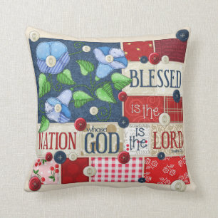 Coussin "Blessed est carreau d'écriture sainte de la