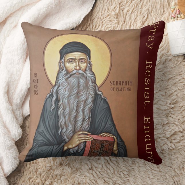 Coussin Blessed Seraphim Rose Orthodox Righteous Design (Couverture)