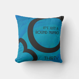 Coussin Bleu 30 Décennie Anniversaire
