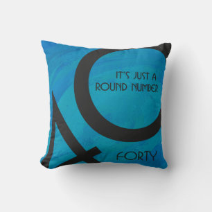 Coussin Bleu 40 Décennie Anniversaire