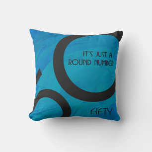Coussin Bleu 50 Décennie Anniversaire