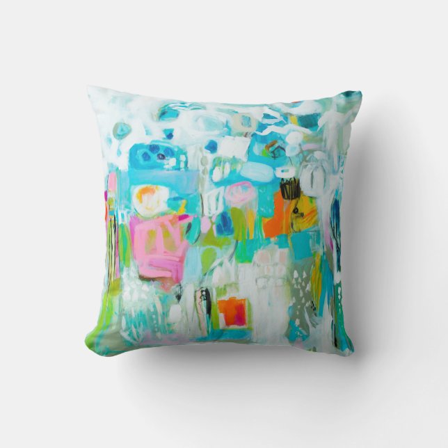 Coussin Bleu Abstrait (Recto)