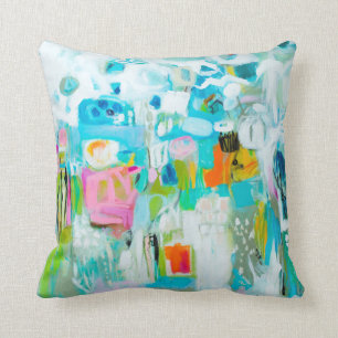 Coussin Bleu Abstrait
