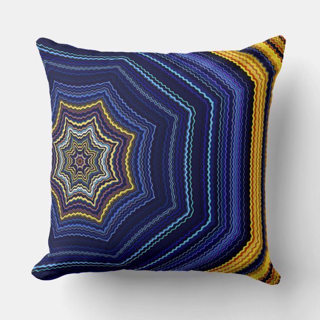 Coussin Bleu Abstrait (Recto)