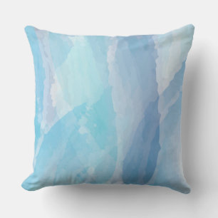 Coussin Bleu, abstrait, cool couleur de l'eau brosse art