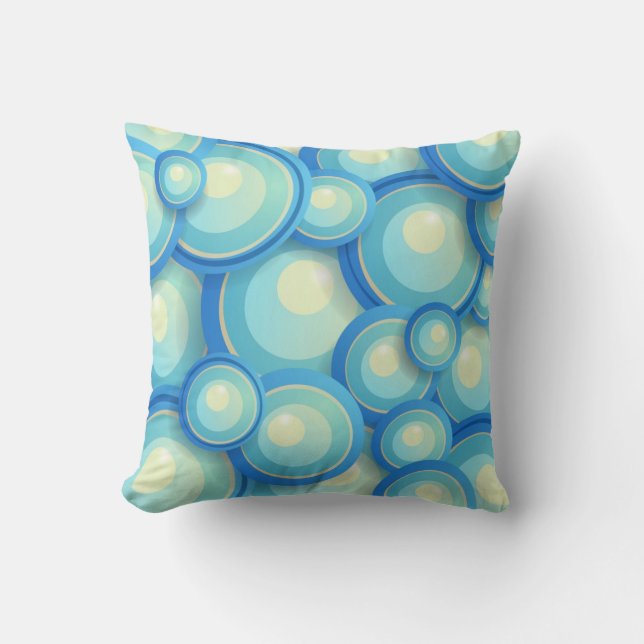 Coussin bleu Abstrait en vert (Recto)