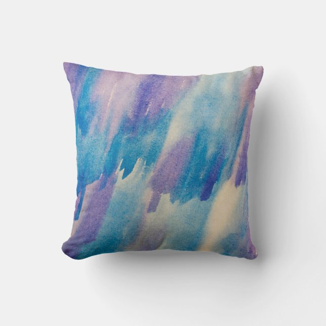 Coussin Bleu abstrait fond abstrait, aqua, art, art (Recto)