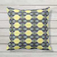 Bleu abstrait + Motif nautique jaune