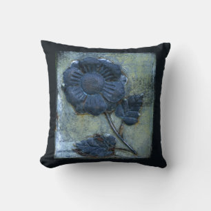 Coussin Bleu affligé rouillé de texture de tournesol en