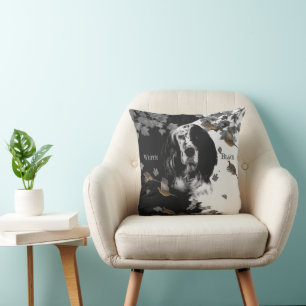 Coussin Bleu anglais noir et blanc