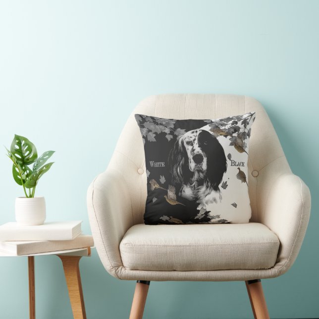 Coussin Bleu anglais noir et blanc (Chaise)