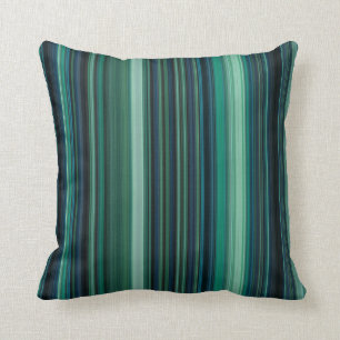 Coussin Bleu Aqua et rayures turquoises