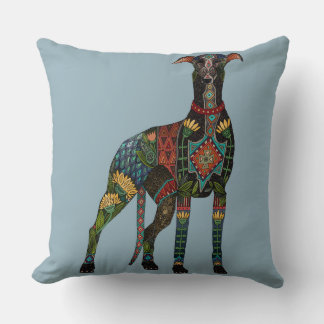 Coussin bleu azur gris