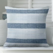 Coussin Bleu Barré - Grandes Tailles