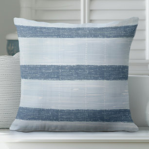 Coussin Bleu Barré - Grandes Tailles