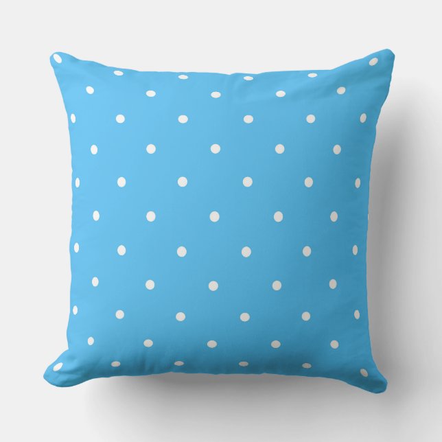 Coussin Bleu bébé avec points blancs (Recto)