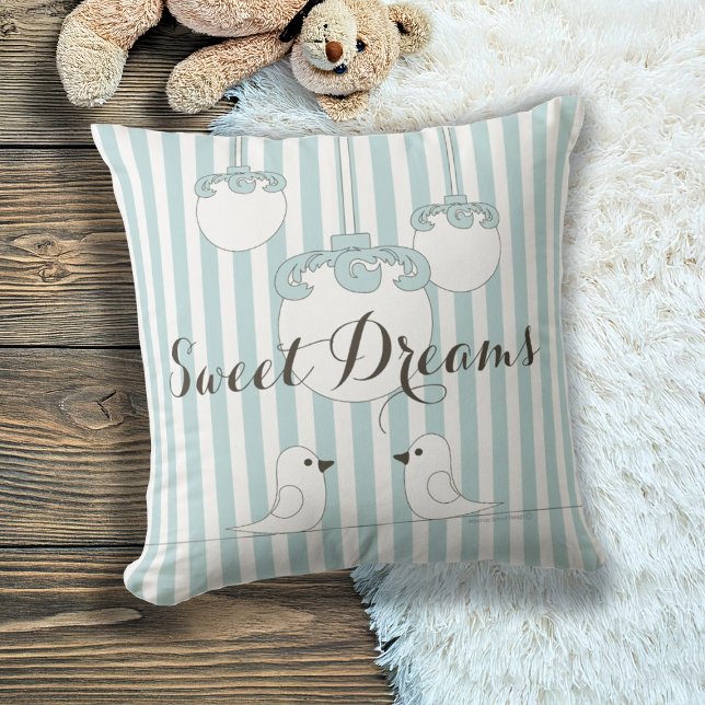 Coussin Bleu bébé rayé Douce chambre de bébé / Chambre d'e (Créateur téléchargé)