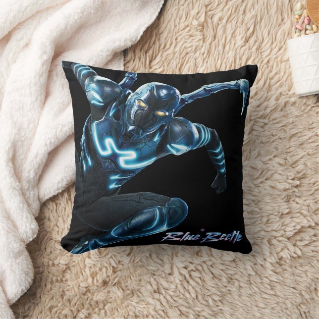 Coussin Bleu Beetle Leaping Caractère Art (Couverture)