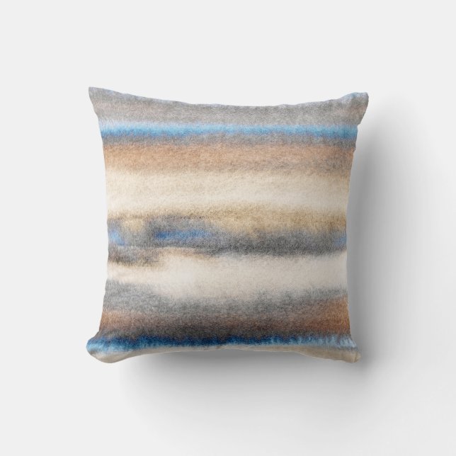 Coussin Bleu Beige Abstrait (Recto)
