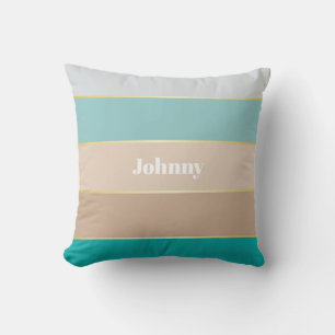 Coussin Bleu Beige Or personnalisé Couleur Été Blocage Blo