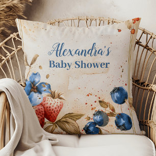 Coussin Bleu Berry baby shower doux