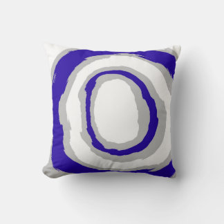 Coussin Bleu, Blanc Art Abstrait