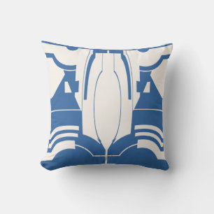 Coussin Bleu blanc blanc blanc classique Mosaïque méditerr