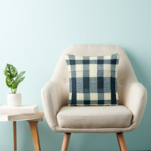 Bleu Blanc Buffalo Plaid Classique Rustique