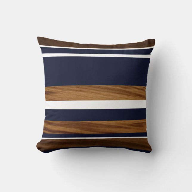 Coussin Bleu blanc de la Marine des Bois (Recto)